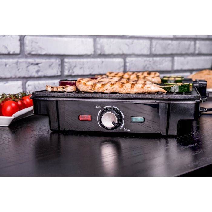 Складаний електричний контактний гриль Eldom GK130, сріблястий/сірий, 1600 Вт