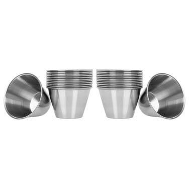 Stainless Steel Sauce Cups, 118 ml, Commercial Grade, Dip Sauce Cups, Single Spice Cups, Portion Cups, Mini Casserole Dishes, 24 Pieces Tezzorio
