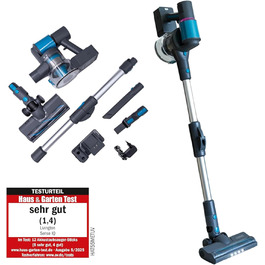 Бездротовий акумуляторний пилосос LIVINGTON Sense IQ з LED-щіткою та гнучким з'єднанням, з функцією розпізнавання бруду та 4-шаровим фільтром, тихий бездротовий пилосос без мішка