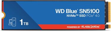 SSD WD Blue SN5100 1TB NVMe PCIe Gen 4.0 M.2 2280 - Швидкість 7100 MB/s, nCache 4.0, SanDisk 3D NAND