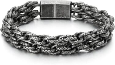 Чоловічий браслет COOLSTEELANDBEYOND з нержавіючої сталі, плетіння, шорстка поверхня