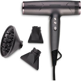 MEDION Haarföhn з іонізацією та дифузором HD2: потужний, тихий, з іонізацією, 1500 Вт, чорний