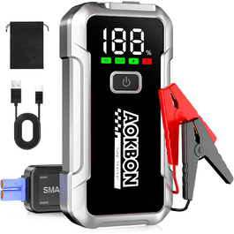 Powerbank для автомобіля Starthilfe 7000A 12V: Зарядний пристрій для авто з LED-ліхтариком, підходить для бензинових та дизельних двигунів до 10.0 л