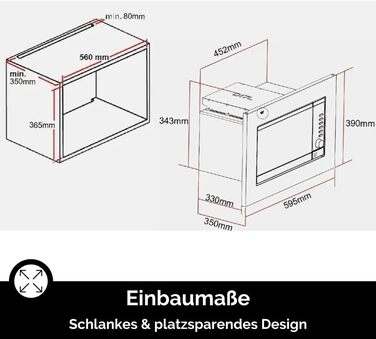 Мікрохвильова піч Wolkenstein WMW800-20GB: 800W, 20л, 6 рівнів потужності, 9 програм, розморожування, LED-дисплей, захист від дітей, чорний