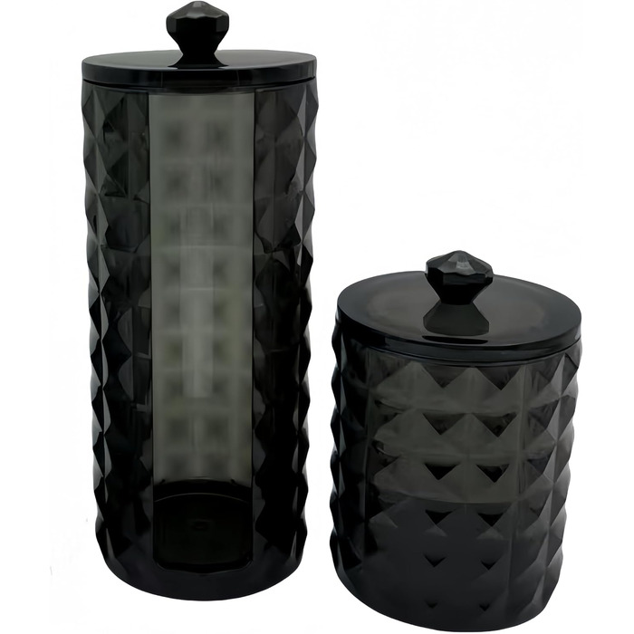 Організатор для ватних дисків та паличок: стильний контейнер для ванної, туалету, спальні (чорний)