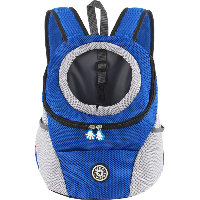 Шлейка для собак та цуценят, переноска-рюкзак, блакитна (L)