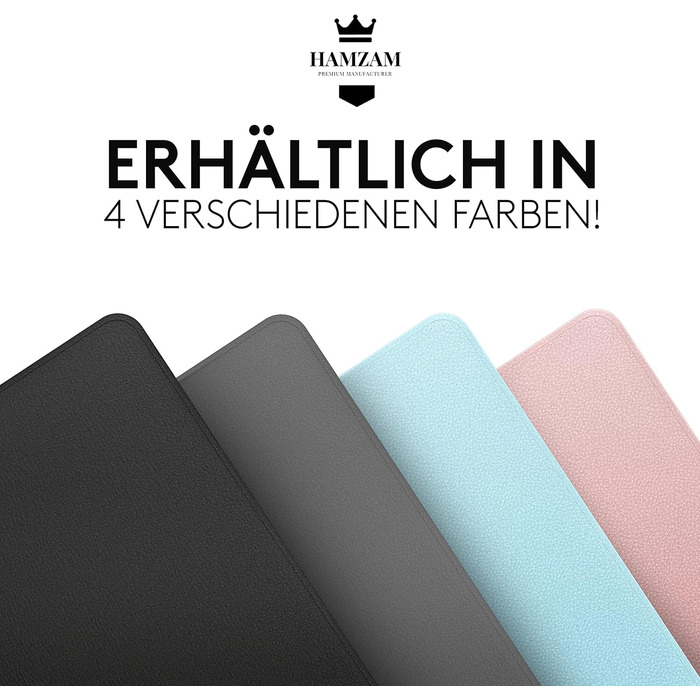 Підкладка для столу HAMZAM з PU шкіри, 90x40 см - преміум якість, з інтегрованим ковриком для миші, чорна