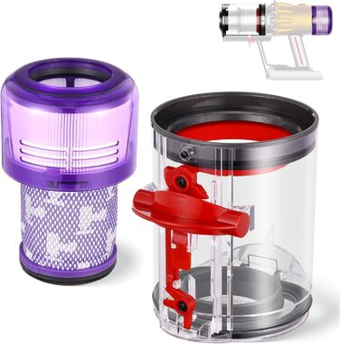 Dyson V12/V10 Slim Dust Bin Replacement - Genuine Part #965272-01