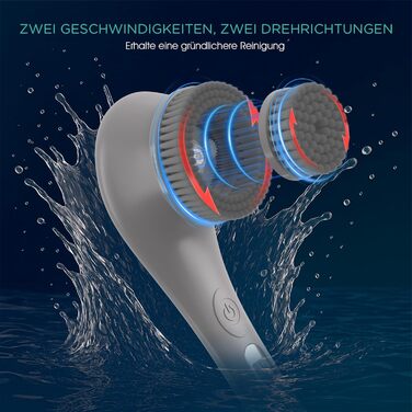 Електрична щітка для спини VOYOR BC300 (сіра): для скрабу та масажу тіла, водонепроникна, USB-зарядка