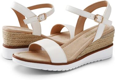 Босоніжки жіночі DREAM PAIRS на танкетці, білі, розмір 38 EU - літні класичні сандалі