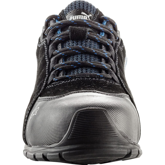 Робоче взуття PUMA SAFETY RIO BLACK LOW S3 SRC чорне, синьо-чорне для чоловіків, 43 EU, з алюмінієвою захисною капою та захистом від проколів
