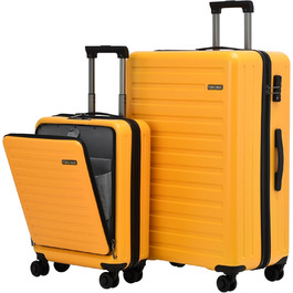 Набір валіз TydeCkare 20/28' (55x39x20/66x46x23 см), з відділенням для ноутбука, TSA-замок, ABS+PC, помаранчевий