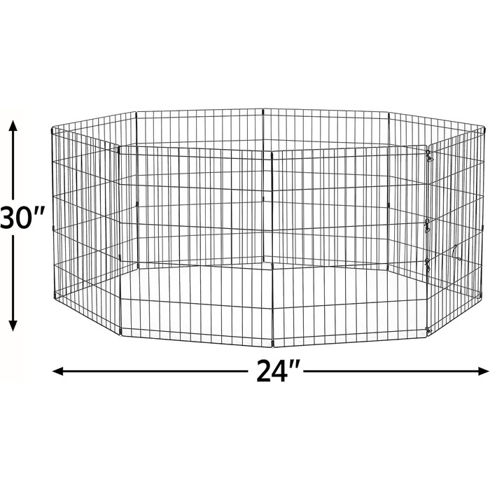 New World Dog Playpen - Freestanding Pen, 61x76cm & 157x157x76cm, Black E-Coating