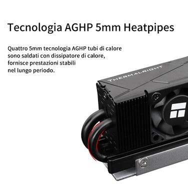 Радіатор охолодження SSD TR HR10 2280 PRO Black з тепловими трубами та вентилятором PWM