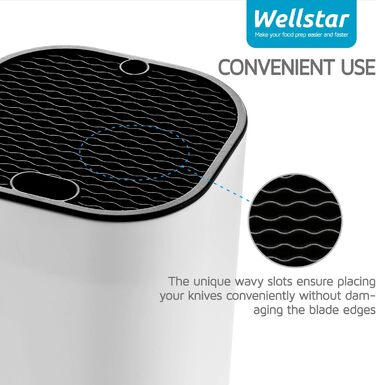 Універсальний пластиковий блок для ножів WELLSTAR, без ножів, на 16-18 штук, знімний для легкої чистки, компактний тримач