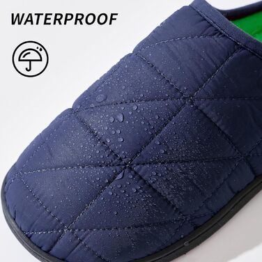 Тапочки зимові для жінок та чоловіків, теплі, з м'якої плюшевої тканини, зручні, з піною Memory, антиковзкі, двоколірні, для дому та вулиці (36/37 EU, темно-синій)