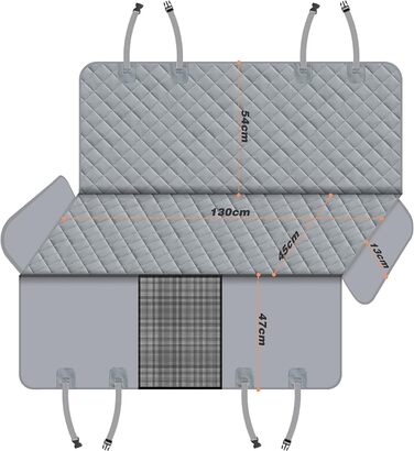 Захисний чохол на сидіння для собак, для автомобілів, SUV та вантажівок з сіткою у вікно, стійкий до подряпин, нековзний та водонепроникний, з поворотком для повідка (Рожевий). Чохол на сидіння та поводок для собак (Сірий)