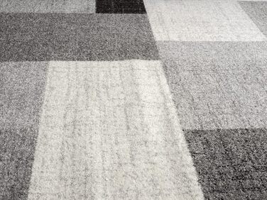 Килим Pearl Moderner Dichter Kurzflor для вітальні та спальні, короткий ворс, геометричний дизайн, картатий, сірий, 80 x 140 см