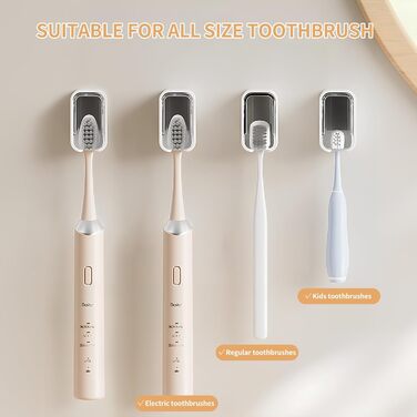 Настінний тримач для зубних щіток - 4 шт сірого кольору, для ванної кімнати