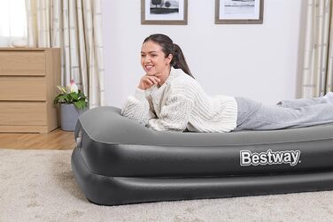 Надувне ліжко Bestway Tritech Aeroluxe чорного кольору, 191 x 97 x 46 см, односпальне, з вбудованим електронасосом