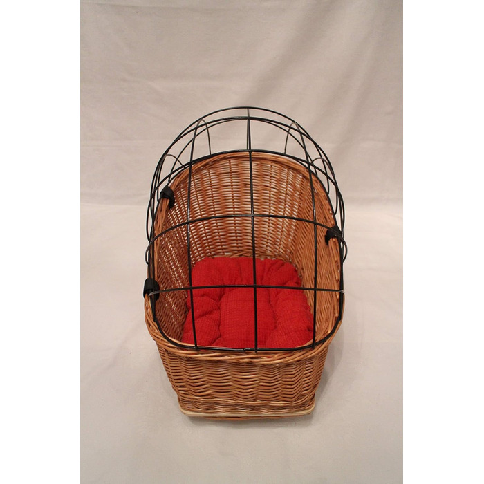 Корзина для велосипеда на багажник з лози з металевою сіткою та подушкою, XL або XXL. Підходить для перевезення багажу.