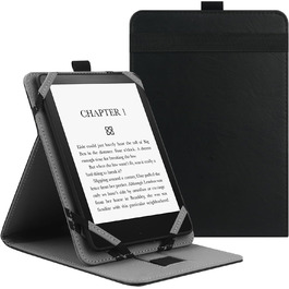 Чохол для Kindle Paperwhite/Kobo/Tolino/Pocketbook/Sony 6-6.8-7 дюймів, універсальний, з петлею, чорний