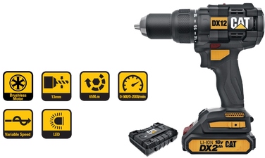 Акумуляторний шуруповерт Caterpillar 18 В DX12 + DA01903