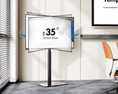 FITUEYES Adjustable Swivel TV Stand - Floor Mount for 32-60 inch Flat & Curved TVs - VESA 600x400 - Black