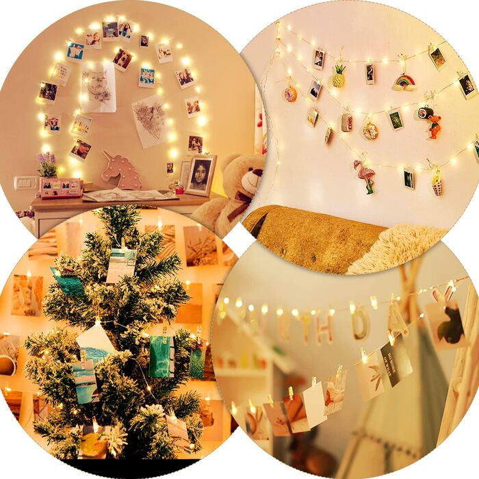 Гірлянда світлодіодна зовнішня/внутрішня 23м, 200 LED, 8 режимів, функція пам'яті, тепле світло, з USB, для декору