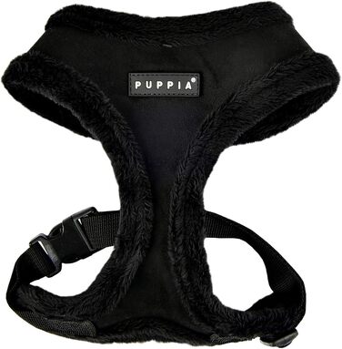 Шлейка для собак Puppia Terry Harness A, чорна, M (1 шт.) - зручна та регульована