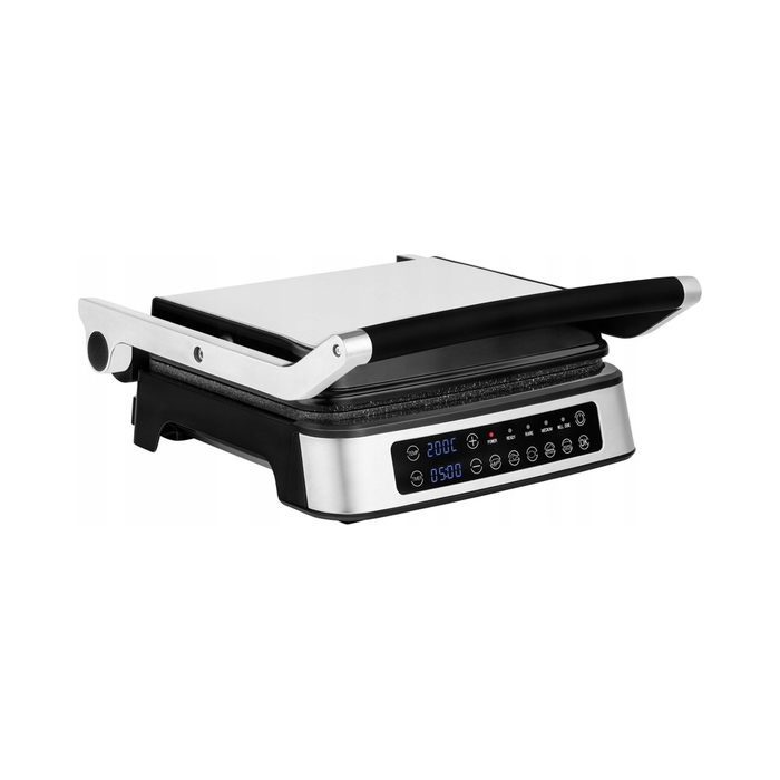 Електричний гриль Zeegma Chef 2100W, сріблястий, таймер, 5 програм, антипригарне покриття