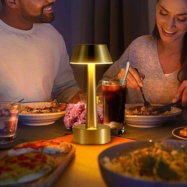 Бездротова лампа OCEST USB, акумуляторна настільна лампа для дому та саду, 3 кольори, сенсорне регулювання яскравості, золота