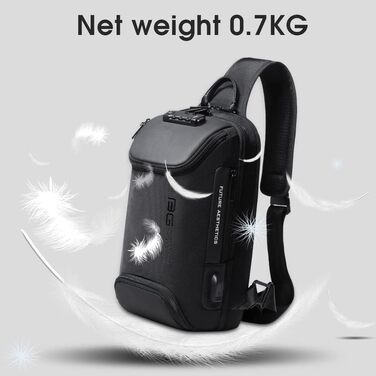 Чорний рюкзак BANGE Business Smart з USB-зарядкою, 15.6 дюймів, для ноутбука, водонепроникний, антикрадійний, середній, модний