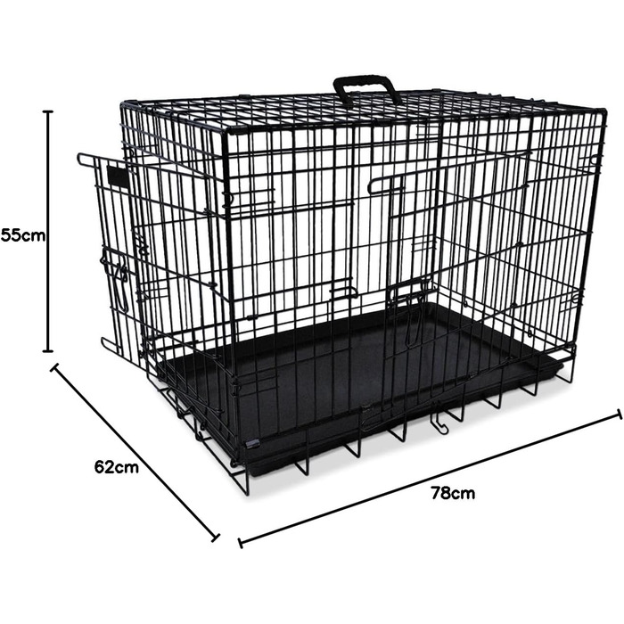Переносна переносна клітка для собак Nobby 62315, чорна, 78x55x62 см, складна