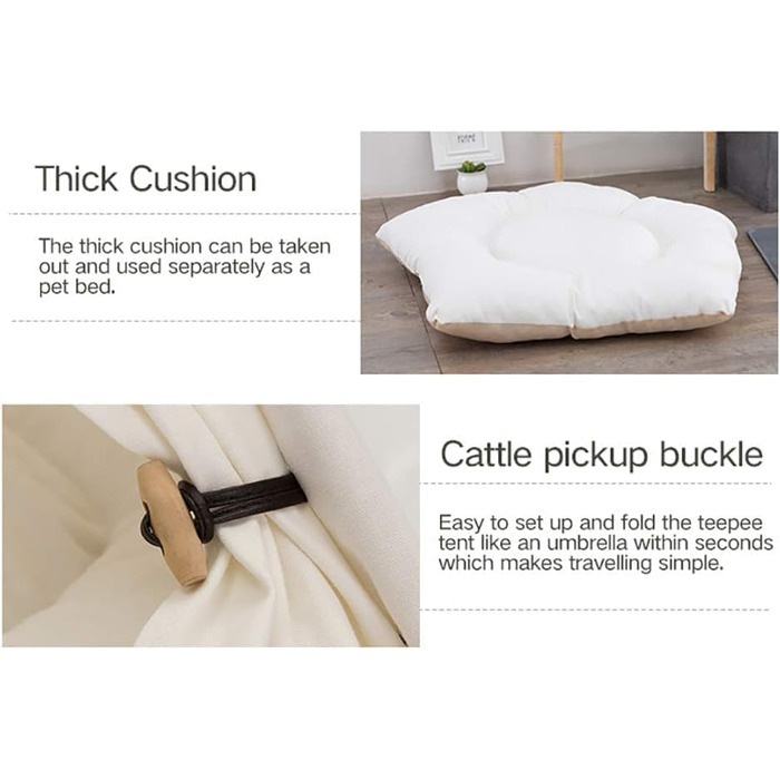 Намет для домашніх тварин: ліжко-намет для собак та котів, білий, 60x60x70 см