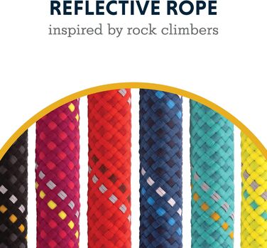RUFFWEAR Knot-a-Leash, reflective rope dog leash with carabiner clip, Length: 1.5 m, Strength: 7 mm, Obsidian Black (Small, Hibiscus Pink)