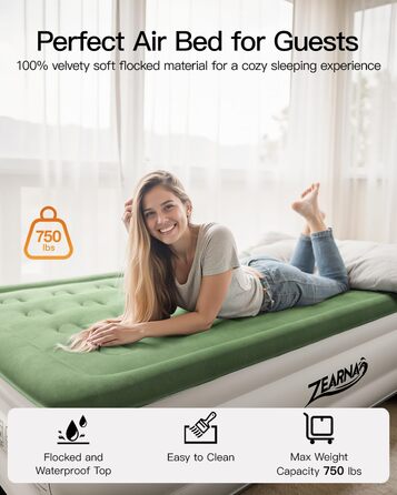 Надувний матрац Luftmatratze для 2 осіб 190x137x46 см з вбудованим насосом для кемпінгу та дому