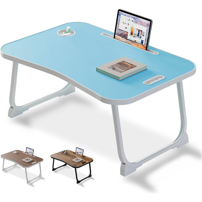 Зручний столик-підставка для ноутбука та їжі в ліжко/на диван (Blue)