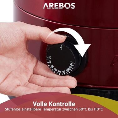 Arebos Hot Wine Heater 1650 W | Hot Beverage Dispenser | 20 L | with drip tray, tap, thermostat and overheat protection | Temperature setting from 30-110 °C (Red)