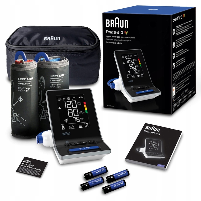 Тонометр на плече Braun ExactFit 3 BUA6150 з функцією визначення аритмії та чохлом