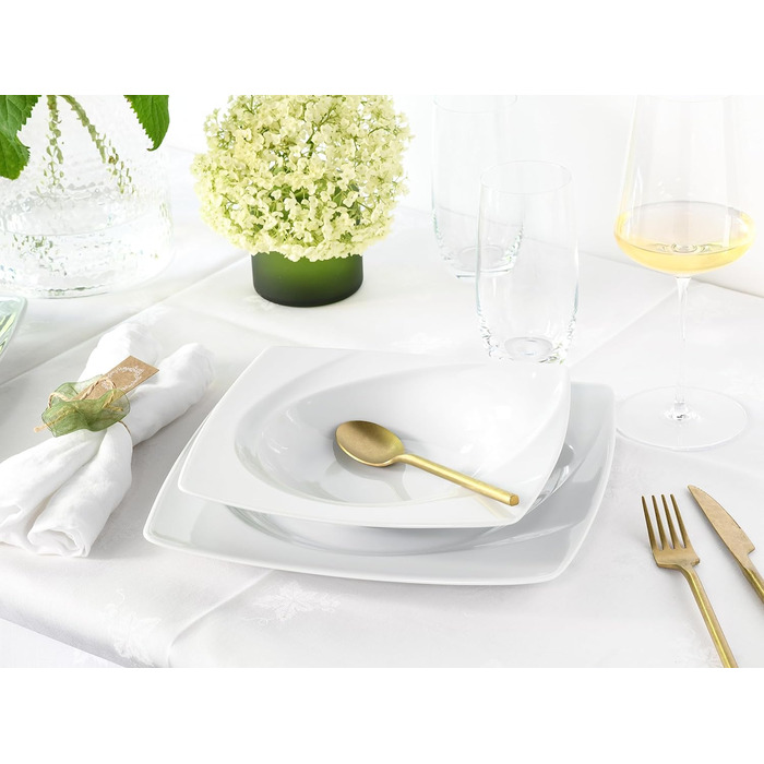 CreaTable Серія Celebration: 12-частинний сервіз для 6 осіб з порцеляни, Made in Europe