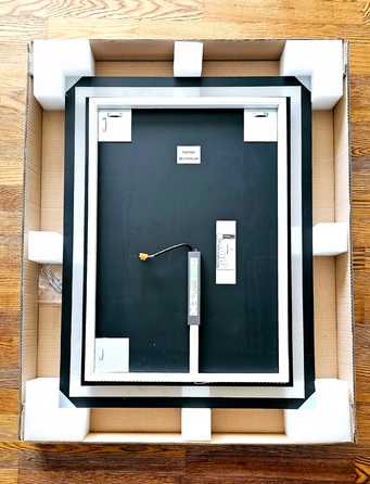 LED-дзеркало у ванну кімнату з підсвічуванням, 90x70 см, 120 діодів/м, без рами, вертикальна або горизонтальна установка