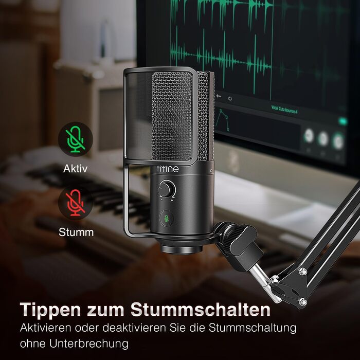 Мікрофон FIFINE T669PRO1: Комплект з кріпленням на штатив, для запису вокалу, подкастів та стрімінгу