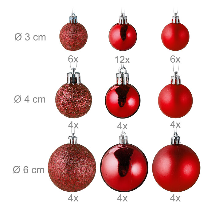 Relaxdays Set of 100 Christmas Baubles