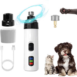 Електричний точило для кігтів собак KrallenSchleifer Pro Salon - 2 швидкості, супертихий, акумуляторний (2 насадки)