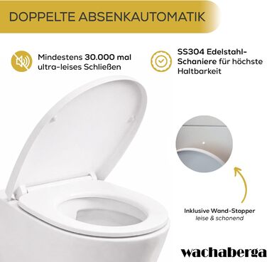 Кришка унітаза овальна біла з мікроліфтом (Soft-Close), сидіння для унітаза з дуропласту та сталевими шарнірами, знімна, комплект монтажу та буфери