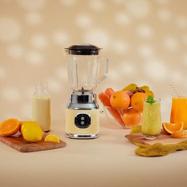 Cecotec RetroTwist Yellow Stand Mixer - 800W, 1L Jug, Pulse Function, Yellow Vintage Design