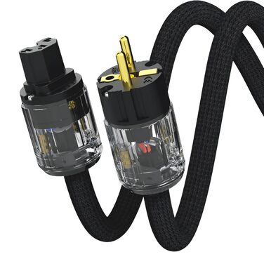 Hi-Fi мережевий кабель Monosaudio P029 1.5м, мідний OFC, High-End кабель живлення EU Schuko — IEC C15 для підсилювача, DVD, сабвуфера та декодера