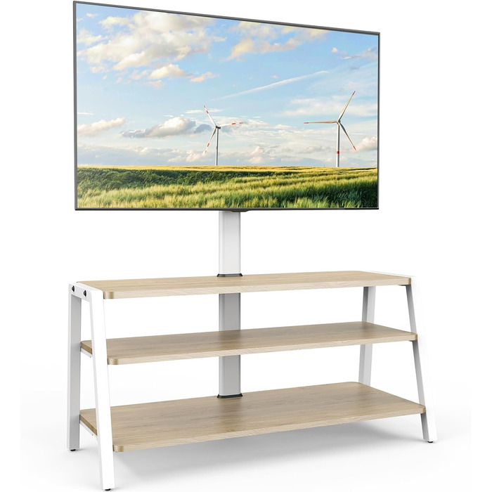 FITUEYES TV Stand with Mount - Adjustable Height Wood TV Console for 37-70 Inch TVs (VESA 600x400)
