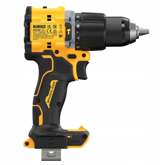 Ударний дриль-викруткa DeWALT DCD799NT-XJ 18V XR 74 Nm BL (без АКБ та ЗУ) у кейсі
